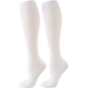 Witte Compressiekousen - Compressie sokken - Steunkousen - Compressie kousen - Sportsokken - L/XL - Compressie - Witte sokken - Ondersteunende kousen - Reissokken - 1 paar - CHPN
