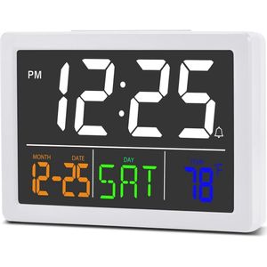 Digitale wekker met groot LED-display en USB-oplader