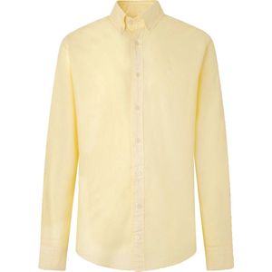 Hackett - Overhemd Garment Dyed Geel - XL - Heren - Slim-fit