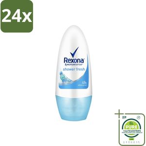 Rexona - Shower Fresh - Deo Roll-on - 50 ml - Voordeelverpakking - 24 stuks - Deodorant - Antitranspirant