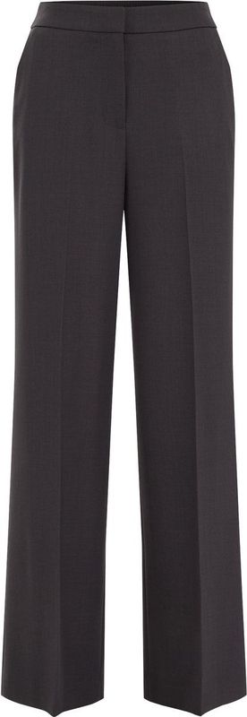 WE Fashion - Dames wide leg pantalon - Donkerbruin - Regular fit