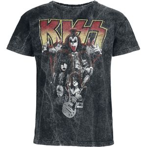 Kiss Band Photo Heren T-shirt - antraciet - S