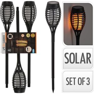 ProGarden-Solar Tuinfakkels - Vlamlicht - 40 cm - 3 stuks-Zonne-energie