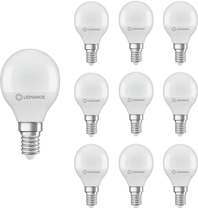 Ledvance - LED Filament Kogellamp E14 - Mat Glas - 4.9W - 470lm - 2700K - Ø45mm - 10 stuks