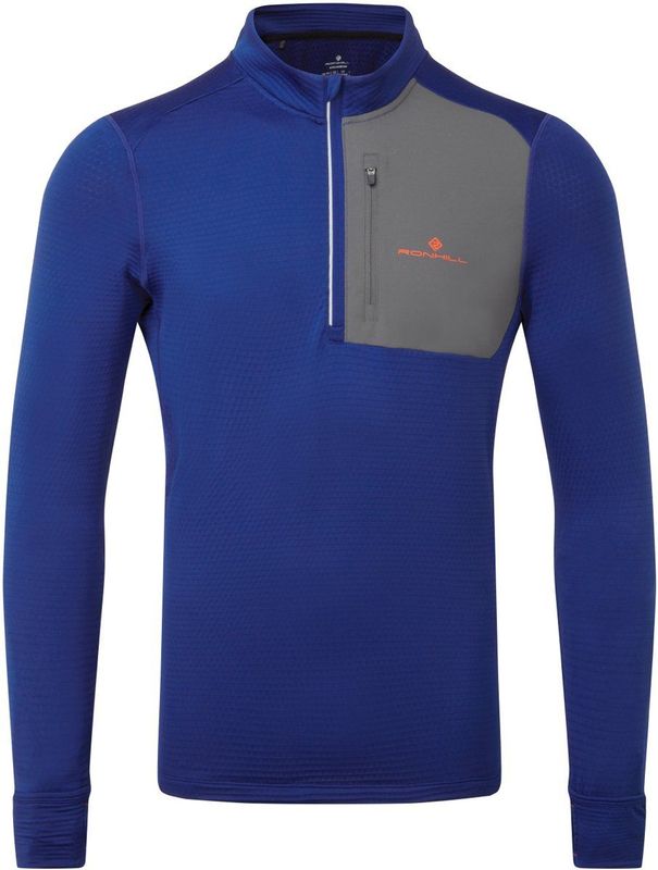 Ronhill | Heren | Tech Winter 1/2 Zip | Warm Hardloopshirt | Lange Mouwen | Halve Rits | Ocean/Iron | Blauw | Maat M