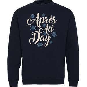 Sweater Après All Day | Apres Ski Verkleedkleren | Fout Skipak | Apres Ski Outfit | Navy | maat M