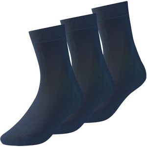 Allthemen Herensokken Katoen - Normale Sokken - Multi Pack - 3 Paar - Maat One Size - Marineblauw