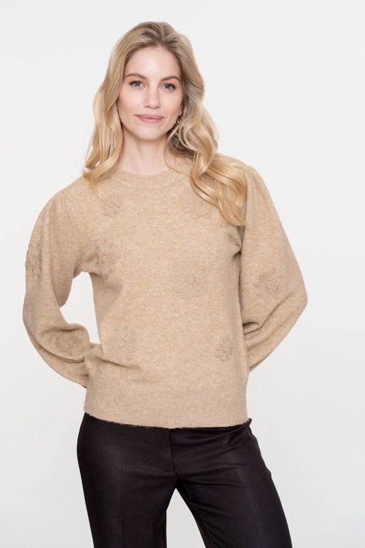 Geisha - Trui Flower - Zand - Sweater