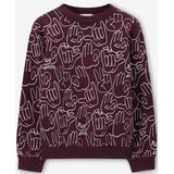 Sissy-Boy - Sweater - Donkerbruin - Met Handjes Print
