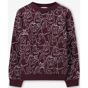Sissy-Boy - Sweater - Donkerbruin - Met Handjes Print