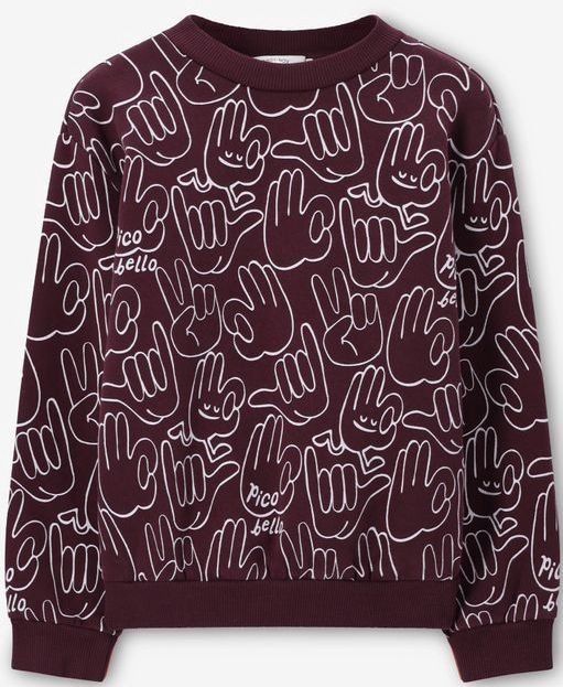 Sissy-Boy - Sweater - Donkerbruin - Met Handjes Print