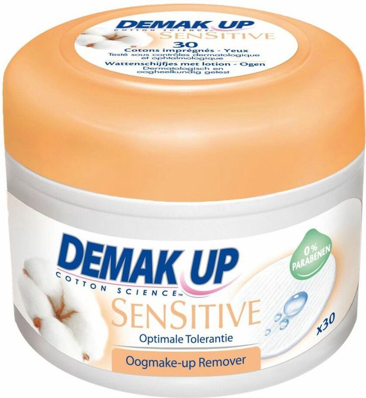 Demak'Up - Sensitive - Wattenschijfjes - 30 stuks - Gempregneerd met Reinigende Lotion