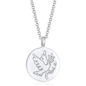 Elli Dames Halsketting Dames plaatje hanger duif in 925 sterling zilver