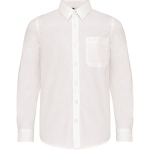 Kariban Kinder poplin overhemd lange mouwen K521 - White - 6/8 Y (6/8 ans)