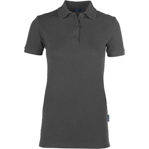 HRM - Luxury Stretch - Damespolo - Donkergrijs - Korte Mouwen - XXL
