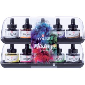 Talens Ecoline waterverf flacon van 30 ml, set van 10 flacons in geassorteerde kleuren 3 stuks