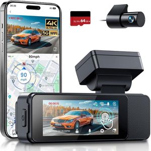 Dashcam voor auto voor en achter – Dual dashcam – Voor- en achtercamera – Autocamera – Full HD dashcam – Dashcam met nachtzicht – Dashcam met bewegingssensor – Groothoeklens – Parkeermodus – Loop recording – Dashcam met SD-kaart