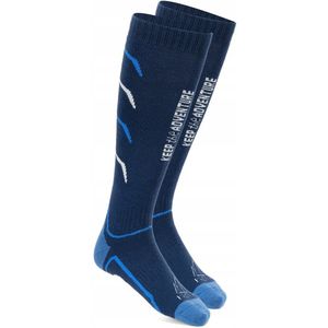 KADVA Woolan Ski Sokken - Merino Wol, Duurzaam, Marineblauw