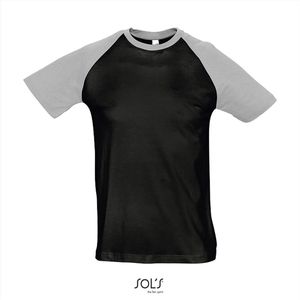 SOL'S Raglan T-Shirt Funky 150 L140 - Black/Grey Melange - XL