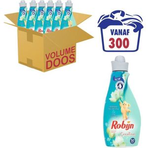 Robijn - Creations - Wasverzachter - Waterlelie & Lime - Voordeelverpakking 6x 1,25L - 300 Wasbeurten
