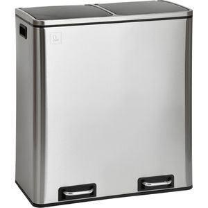 SVITA - TM2X30 - Pedaalemmer - Zilver - 60 Liter - Afvalscheidingssysteem