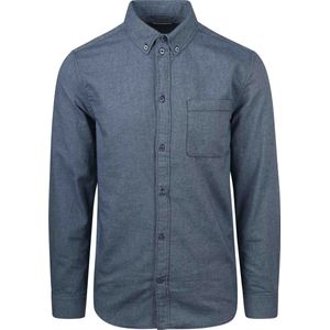 KnowledgeCotton Apparel Overhemd Flanel Blauw - Maat XL - Heren - Overhemden Casual