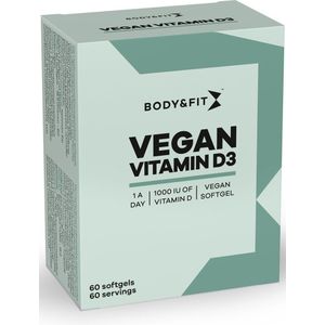 Body & Fit Vegan Vitamin D3 - Plantaardig - Vitamine D 1000 IU - 60 Capsules