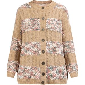 usha - FESTIVAL - Gebreid Vest - Crème / Sand / Eierschaal