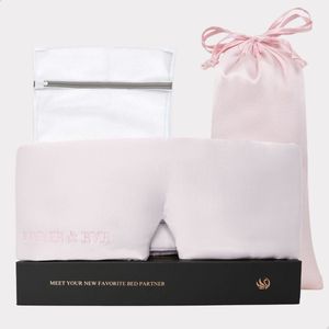 Lune & Eve® Zijde Slaapmasker Set – Roze – 3-delige Luxe Bundel: Slaapmasker, Waszakje & Opbergzakje – 23 Momme Mulberry Silk – Verduisterend & Hypoallergeen