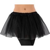 Dames verkleed rokje/tutu - tule stof met elastiek - zwart - one size model - van 4 tot 12 jaar