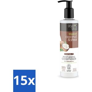 Organic Shop - Coconut & Shea Conditioner - Verzorgend en Voedend - 280 ml - Bulkverpakking - 15 stuks