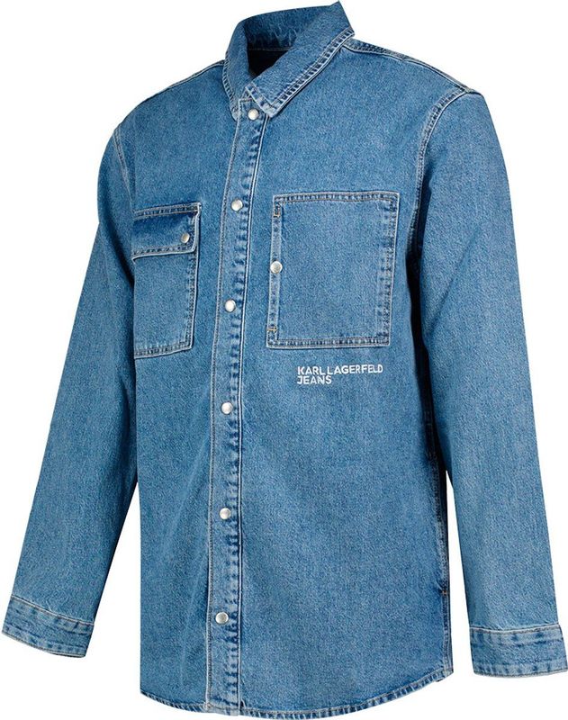 Karl Lagerfeld - A3M16004 - Denim Overhemd - Blauw - Regular Fit - Lange Mouwen