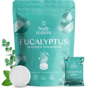 Body Restore - Showersteamers - Eucalyptus en Munt - Luxe Cadeaupakket - 15 Stuks