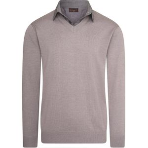 Cappuccino Italia - Heren Sweaters Mock Pullover - Grijs - Maat S