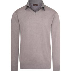 Cappuccino Italia - Heren Sweaters Mock Pullover - Grijs - Maat M