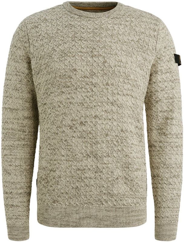 PME Legend Heren trui ecru (Maat: S) - Kabelpatroon - Halslijn: Ronde hals,