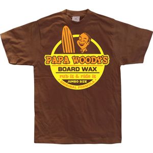 Hybris Papa Woodys Board Wax T-Shirt SH-1-12068-H4-6 Brown-S