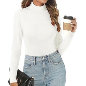 Elegante Coltrui voor Dames met Korte Mouwen - Casual Rolkraag Top voor Alle Seizoenen