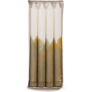 Rustik Lys - dinerkaars - stearine - Ø2,2x24 cm - cross kaars - 4 kaarsen - eucalyptus
