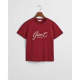 Gant Reg Script T-shirt Met Korte Mouwen Rood XS Vrouw
