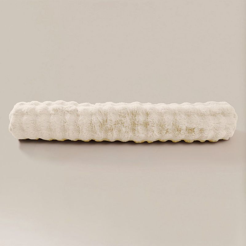 Primaviera Deluxe Bodypillow Pompom – 140x20 cm – Faux Fur – Lang Kussen – Luxe en Zacht – Stevig – Wasbaar – Beige