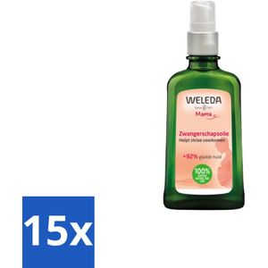 15 x WELEDA - Zwangerschapsolie - Mama & Baby - 100 ml - Bio Zwangerschapsolie - Zwangerschapsjeuk - Gevoelige Huid Zwangerschap