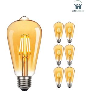 LifeStages - Gloeilampen Grote Fitting - Edison Vintage Light Bulb - 6 pieces Edison LED Bulb Warm White