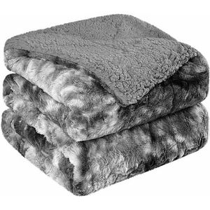 VOXO - Luxe Sherpa Fleece Deken - Wolf Grijs - 130 x 160 cm