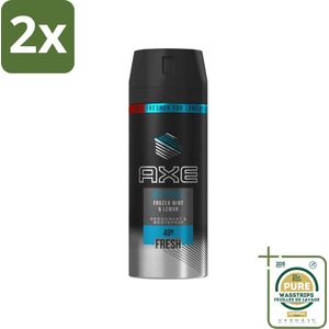 Axe - Deodorant Bodyspray - 48hrs Fresh - Ice Chill - Frozen Mint & Lemon - 150 ml - Voordeelverpakking - 2 stuks - Ice Chill - Verfrissende Geur