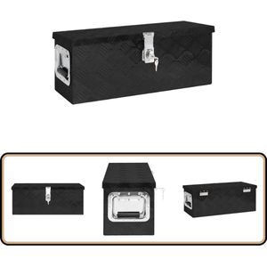 vidaXL Aluminium Opbergbox Zwart 60x23,5x23 cm Opbergbox - Aluminium Doos - Opbergtas - Koffers - Gereedschapskast