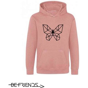 Be Friends Hoodie - Vlinder - Vrouwen - Roos - Maat S