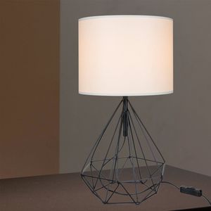 Tafellamp bureaulamp Gloucester E27 zwart en wit