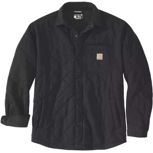 Carhartt - Quilted Snap Front Shirt Jac - Zwart - Loose Fit - Lange Mouwen