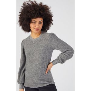 Damart - T-shirt geribd warm tricot - Dames - Grijs - XS